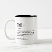 Phd Definition Mug Funny Doctor Graduation Gift  ツートーンマグカップ (左)