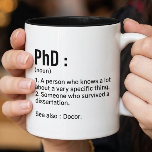 Phd Definition Mug Funny Doctor Graduation Gift  ツートーンマグカップ