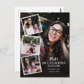 PhD Degree 4写真卒業パーティー招待状Pos ポストカード (正面/裏面)
