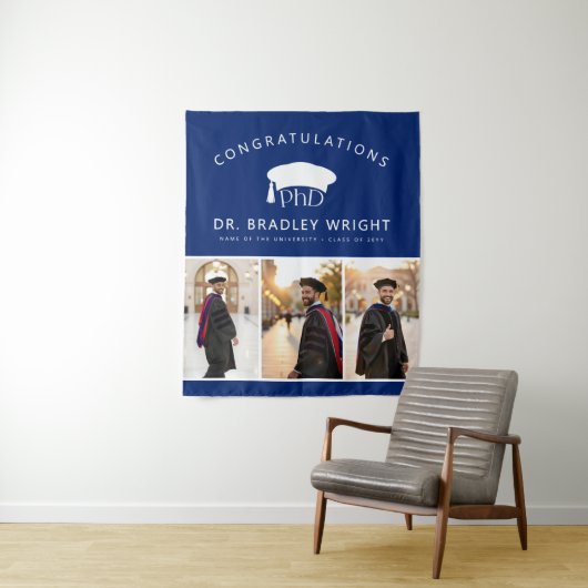 PhD Doctoral Grad Hat Doctoral Graduation タペストリー (インサイチュ)