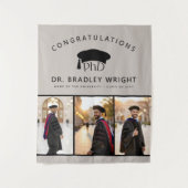 PhD Doctoral Grad Hat Doctoral Graduation タペストリー (正面)