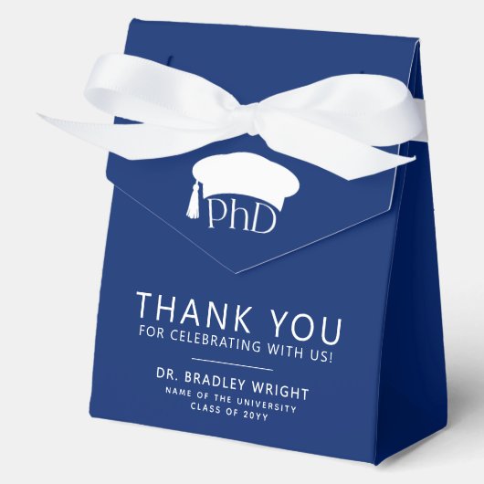 PhD Doctoral Grad Hat Graduation Thank You フェイバーボックス (正面)