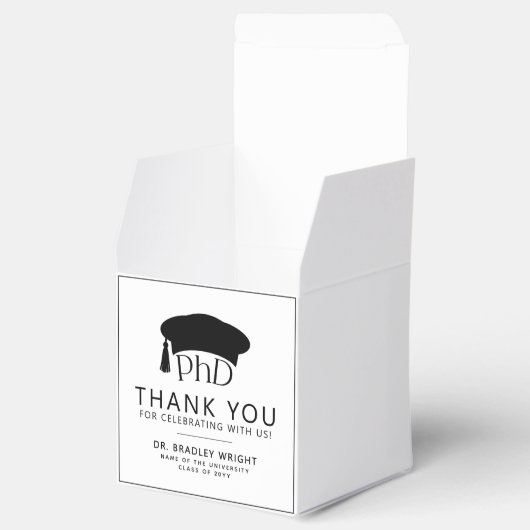 PhD Doctoral Grad Hat Graduation Thank You フェイバーボックス (オープン)
