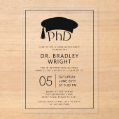 Phd Doctorate Hat Doctoral Degree Graduation アクリル招待状 (正面)