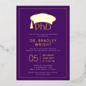 Phd Doctorate Hat Doctoral Degree Graduation 箔招待状 (正面)