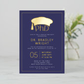 Phd Doctorate Hat Doctoral Degree Graduation 箔招待状 (立ち正面)