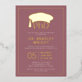 Phd Doctorate Hat Doctoral Degree Graduation 箔招待状 (正面)