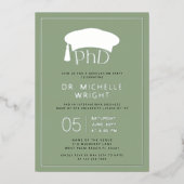Phd Doctorate Hat Doctoral Degree Graduation Foil 箔招待状 (正面)