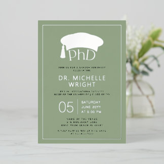 Phd Doctorate Hat Doctoral Degree Graduation Foil 箔招待状