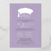 Phd Doctorate Hat Doctoral Degree Graduation Foil 箔招待状 (正面)