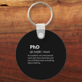 Phd funny dictionary definition doctorate student キーホルダー (正面)
