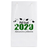 PhD Grad 2020卒業抱き枕（緑） スモールペーパーバッグ (正面)