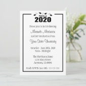 PhD Grad 2020卒業招待状（ブラックキャップ） 招待状 (スタンド正面)