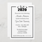 PhD Grad 2020卒業招待状（ブラックキャップ） 招待状 (正面/裏面)