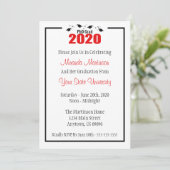 PhD Grad 2020卒業招待状(赤いキャップ) 招待状 (スタンド正面)