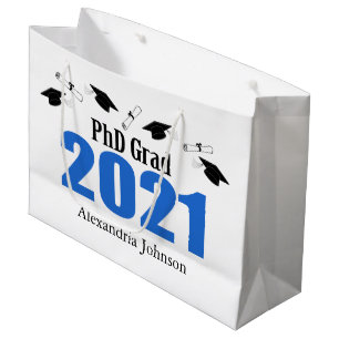 PhD Grad 2021卒業抱き枕(青) ラージペーパーバッグ