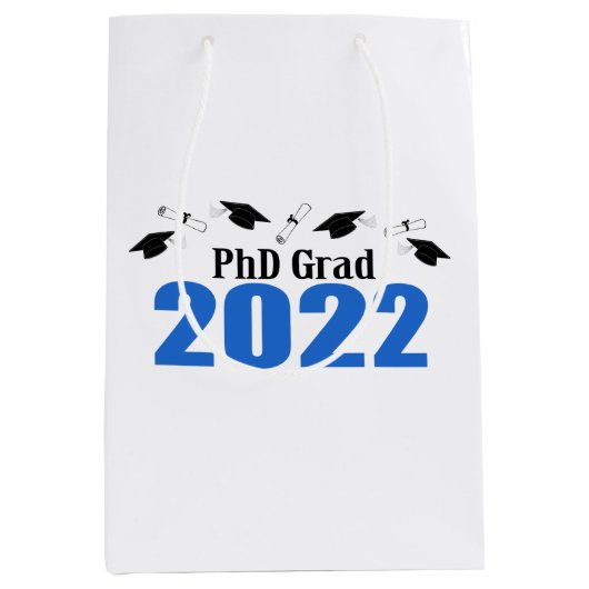 PhD Grad 2022卒業抱き枕（青） ミディアムペーパーバッグ (正面)