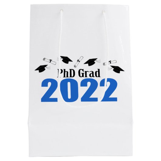 PhD Grad 2022卒業抱き枕（青） ミディアムペーパーバッグ (裏面)