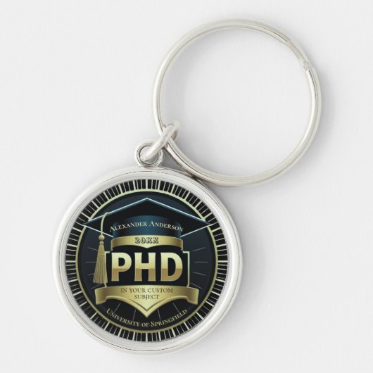 Phd graduation doctoral thesis defense Keychain キーホルダー (正面)