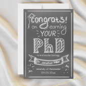 PhD graduation greeting card chalkboard university サンキューカード
