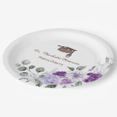 Phd Graduation Party Floral  ペーパープレート (アングル)