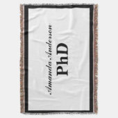 PhD Graduation Personalized Name スローブランケット (正面縦)