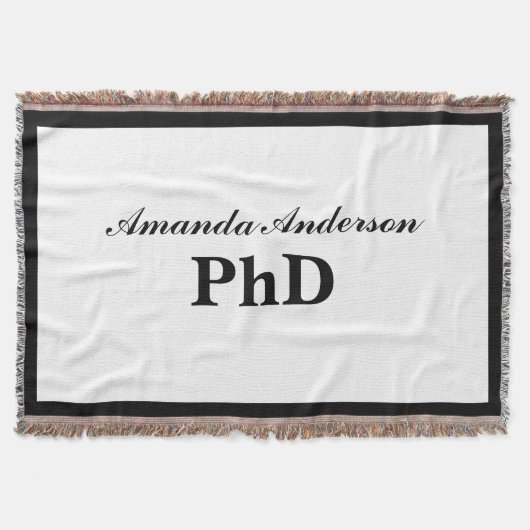 PhD Graduation Personalized Name スローブランケット (正面)