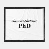 PhD Graduation Personalized Name フリースブランケット (正面(横))