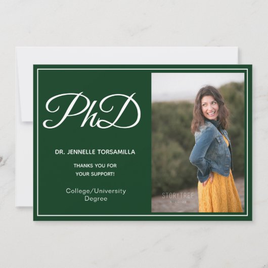 PhD Green Photo Scriptのお知らせ 案内状 (正面)