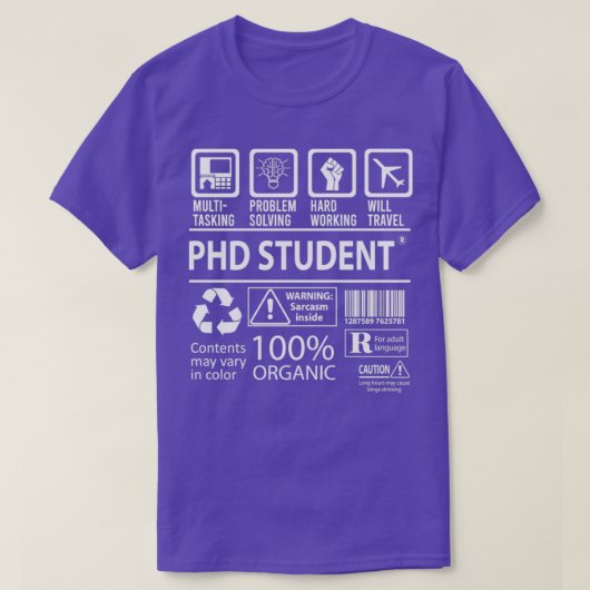 Phd Student Multitasking Job Gift Item Tシャツ (デザイン正面)