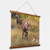 Pheasant狩りとPudelpointer 吊り下げ型タペストリー (傾斜あり)