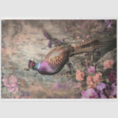 Pheasant美しい、Bird Branch、Moody花模様 薄葉紙 (正面)