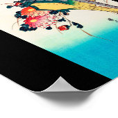 Pheasant and chrysanthemum, Hiroshige, Ukiyo-e ポスター (角)