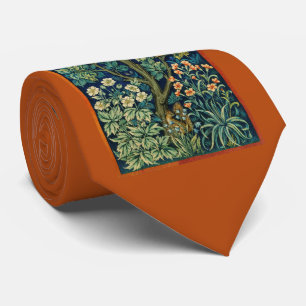 Pheasant Bird in a Tree (by William Morris) ネクタイ