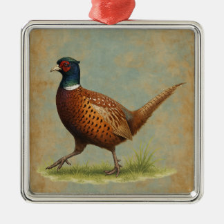 Pheasant design Christmas tree decoration メタルオーナメント