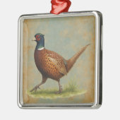 Pheasant design Christmas tree decoration メタルオーナメント (左)