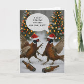 Pheasant funny Christmas card カード (正面)
