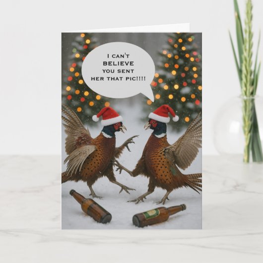 Pheasant funny Christmas card カード (正面)