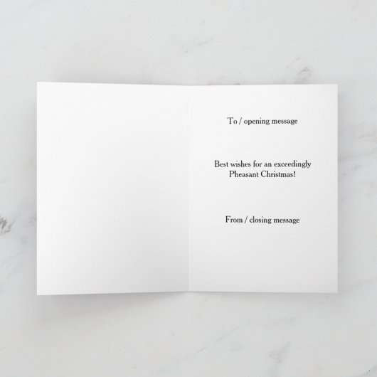 Pheasant funny Christmas card カード (内部)