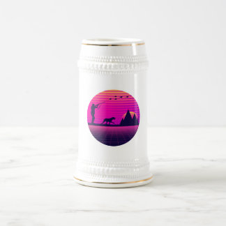 Pheasant Hunting Upland Bird Hunter Dog Vaporwave ビールジョッキ