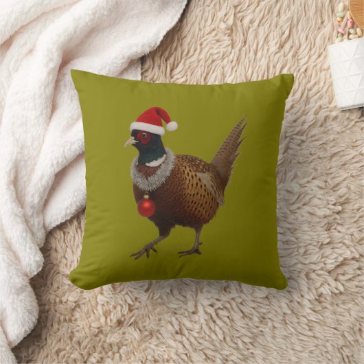 Pheasant looking festive Christmas クッション (ブランケット)