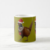 Pheasant looking festive Christmas card コーヒーマグカップ (中央)
