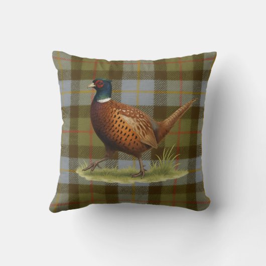 Pheasant on Tartan / Tweed Cushion Home Decor クッション (裏面)