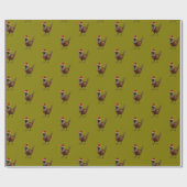 Pheasant pattern Christmas gift wrapping paper ラッピングペーパー (フラット)