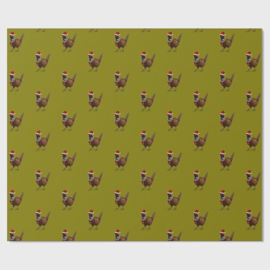Pheasant pattern Christmas gift wrapping paper ラッピングペーパー (フラット)