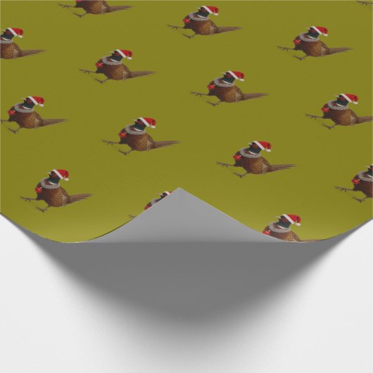 Pheasant pattern Christmas gift wrapping paper ラッピングペーパー (角)