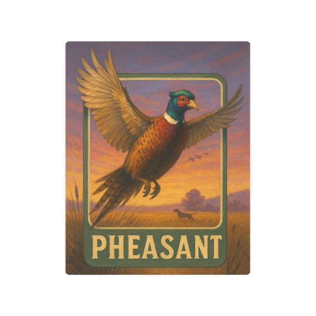 Pheasant Sign メタルプリント (正面)