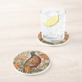 Pheasant Vintage Floral William Morris Inspired  コースター (側面)