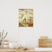 Pheasants and peonies, from a series of scrolls ポスター (キッチン)