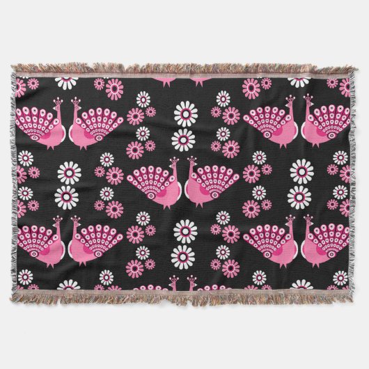  Pheasants Peacock Art スローブランケット (正面)